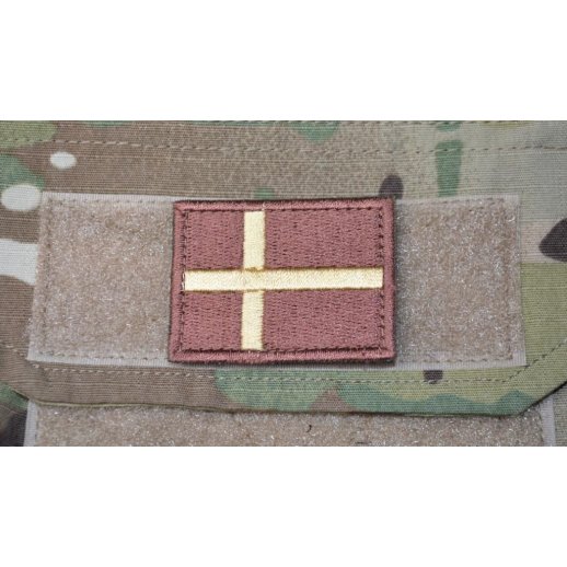 Dannebrog Velcro Patch - Brun